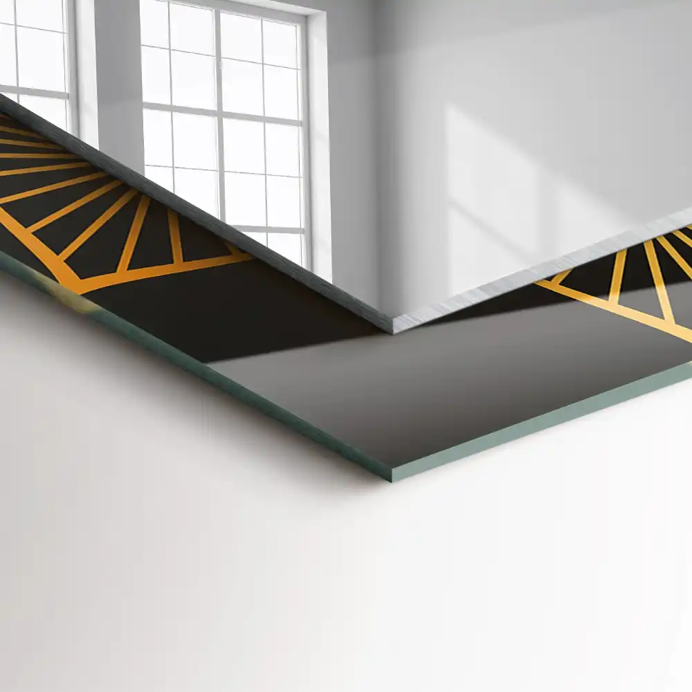 Espejo rectangular impreso patrón de mandala