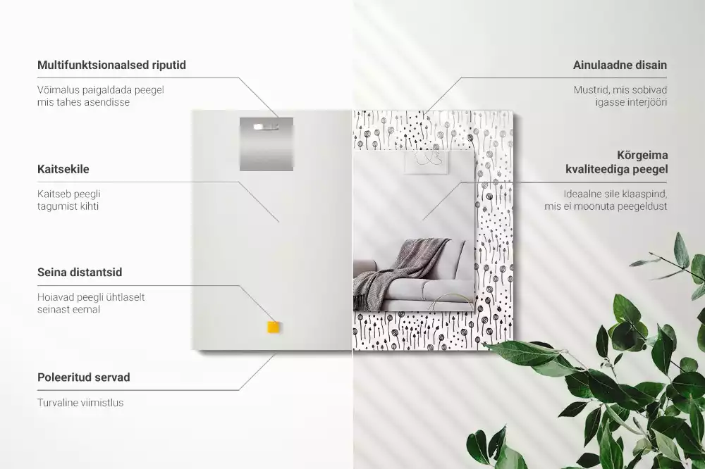 Espejo rectangular impreso Naturaleza minimalista