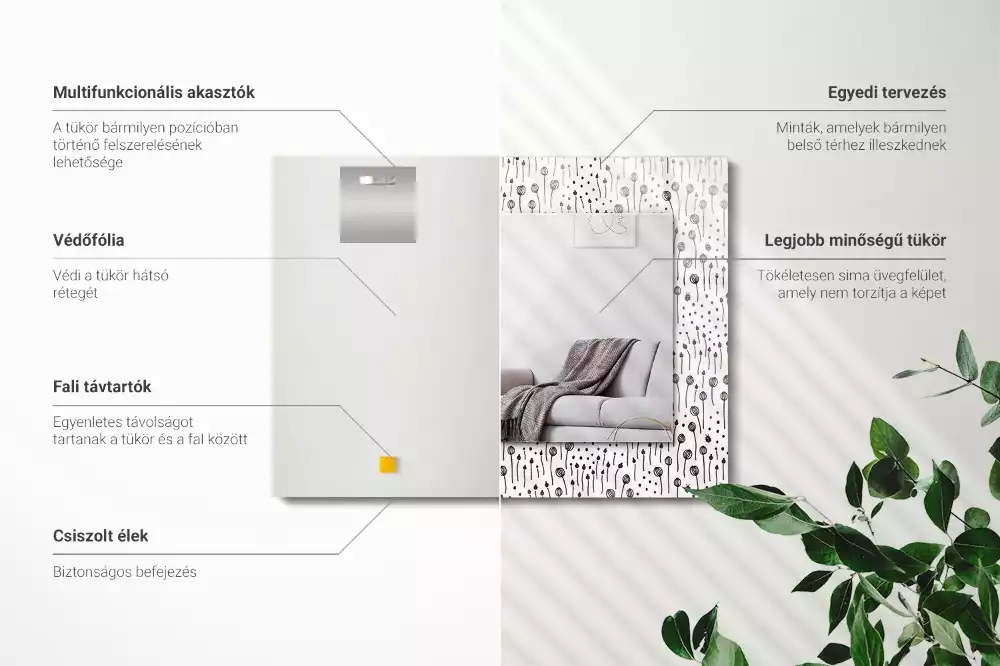 Espejo rectangular impreso Naturaleza minimalista