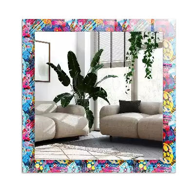 Espejo rectangular estampado Patrón abstracto colorido