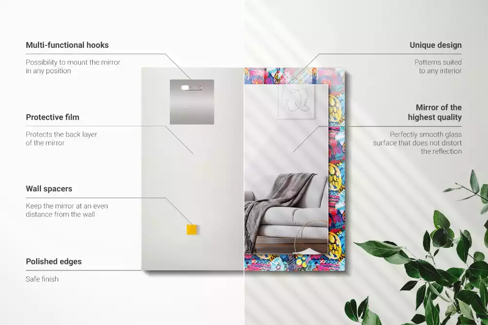 Espejo rectangular estampado Patrón abstracto colorido