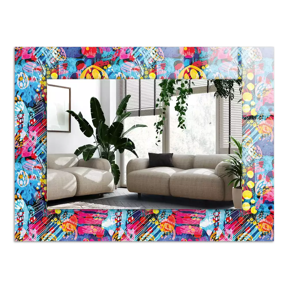 Espejo rectangular estampado Patrón abstracto colorido