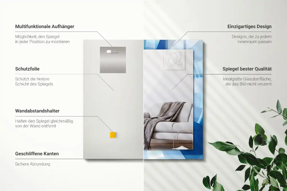 Espejo rectangular estampado Túnel abstracto