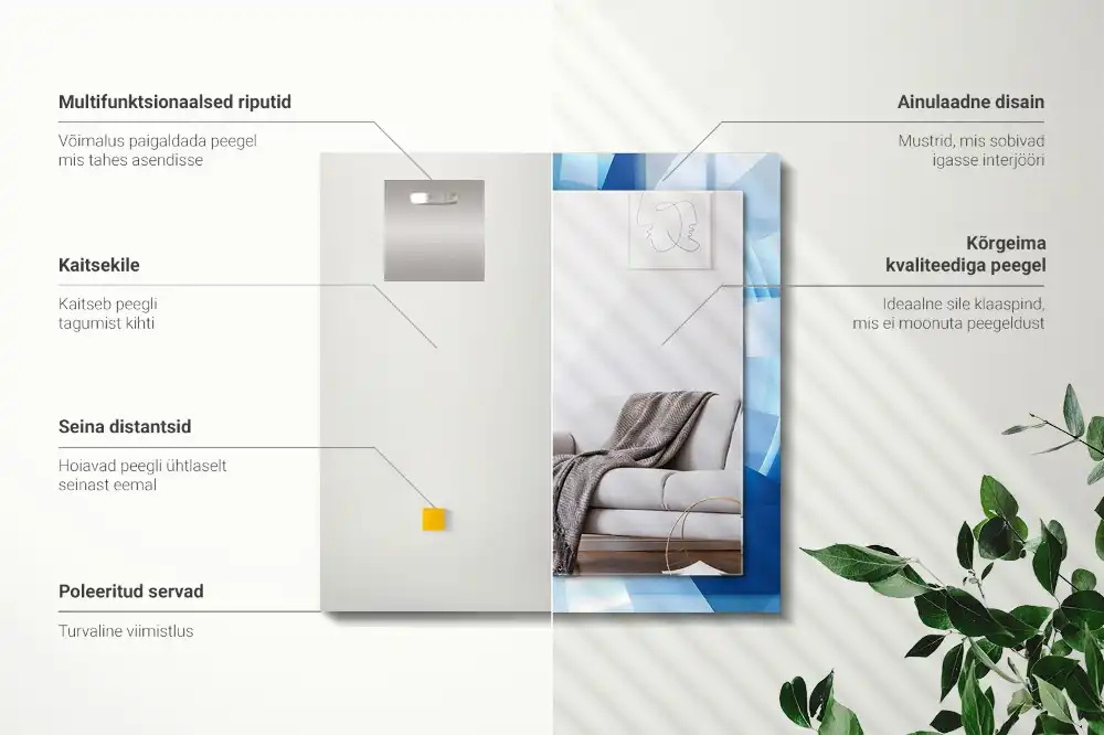 Espejo rectangular estampado Túnel abstracto