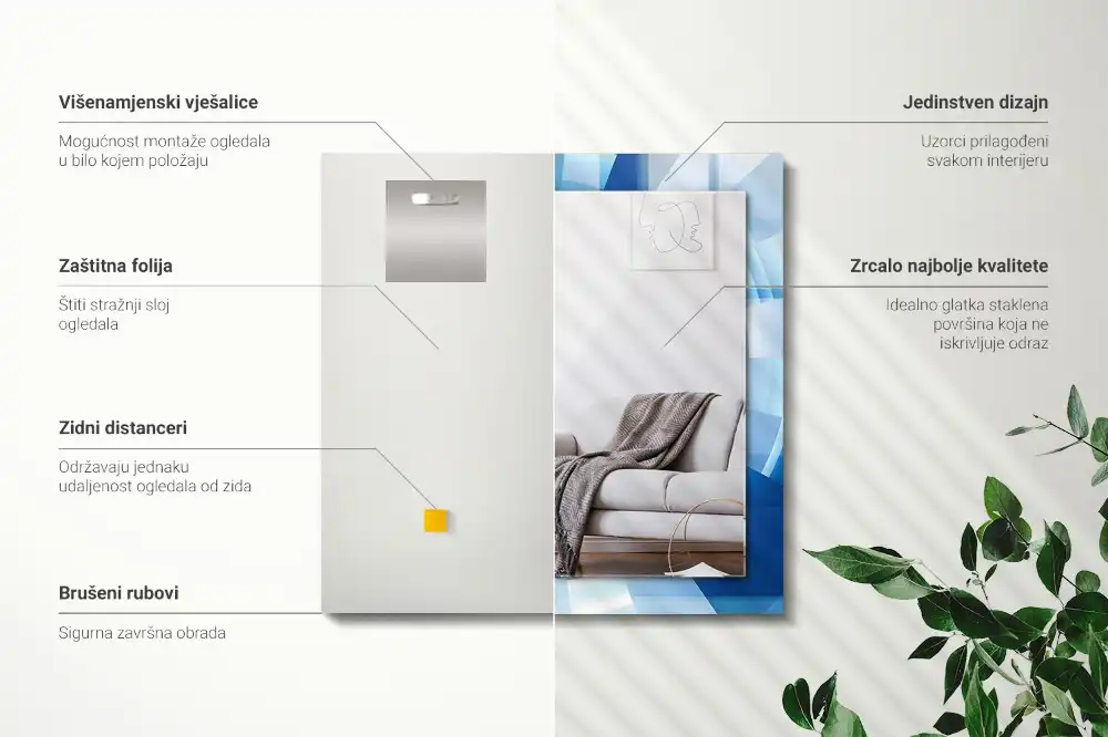 Espejo rectangular estampado Túnel abstracto