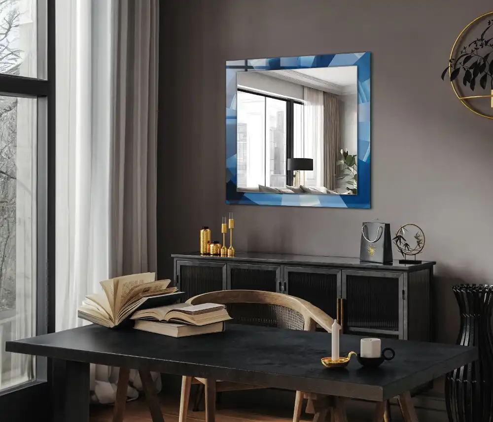 Espejo rectangular estampado Túnel abstracto