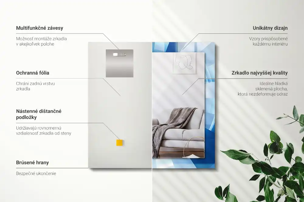 Espejo rectangular estampado Túnel abstracto