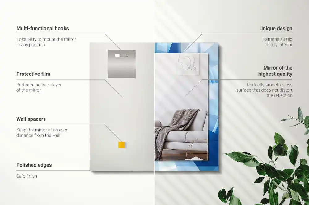 Espejo rectangular estampado Túnel abstracto