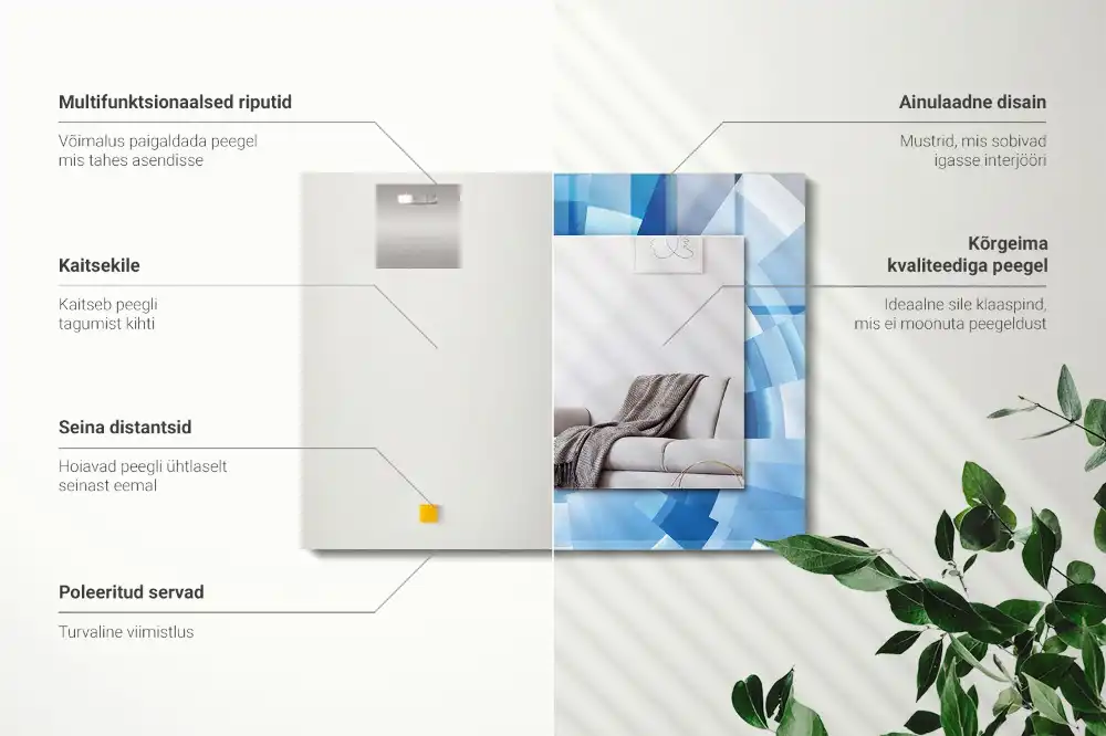 Espejo rectangular estampado Túnel abstracto