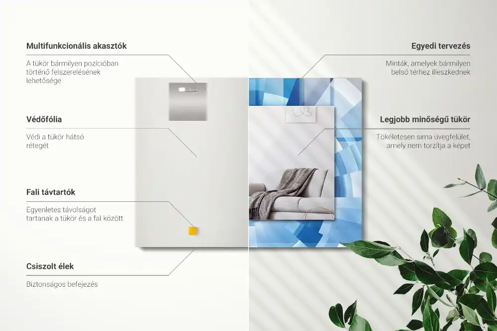 Espejo rectangular estampado Túnel abstracto