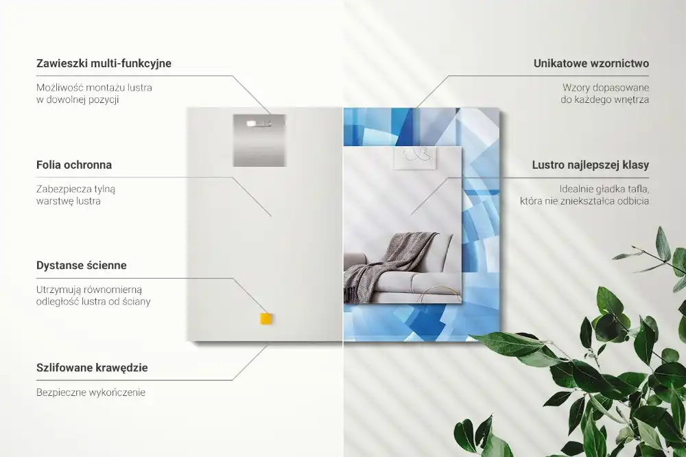 Espejo rectangular estampado Túnel abstracto