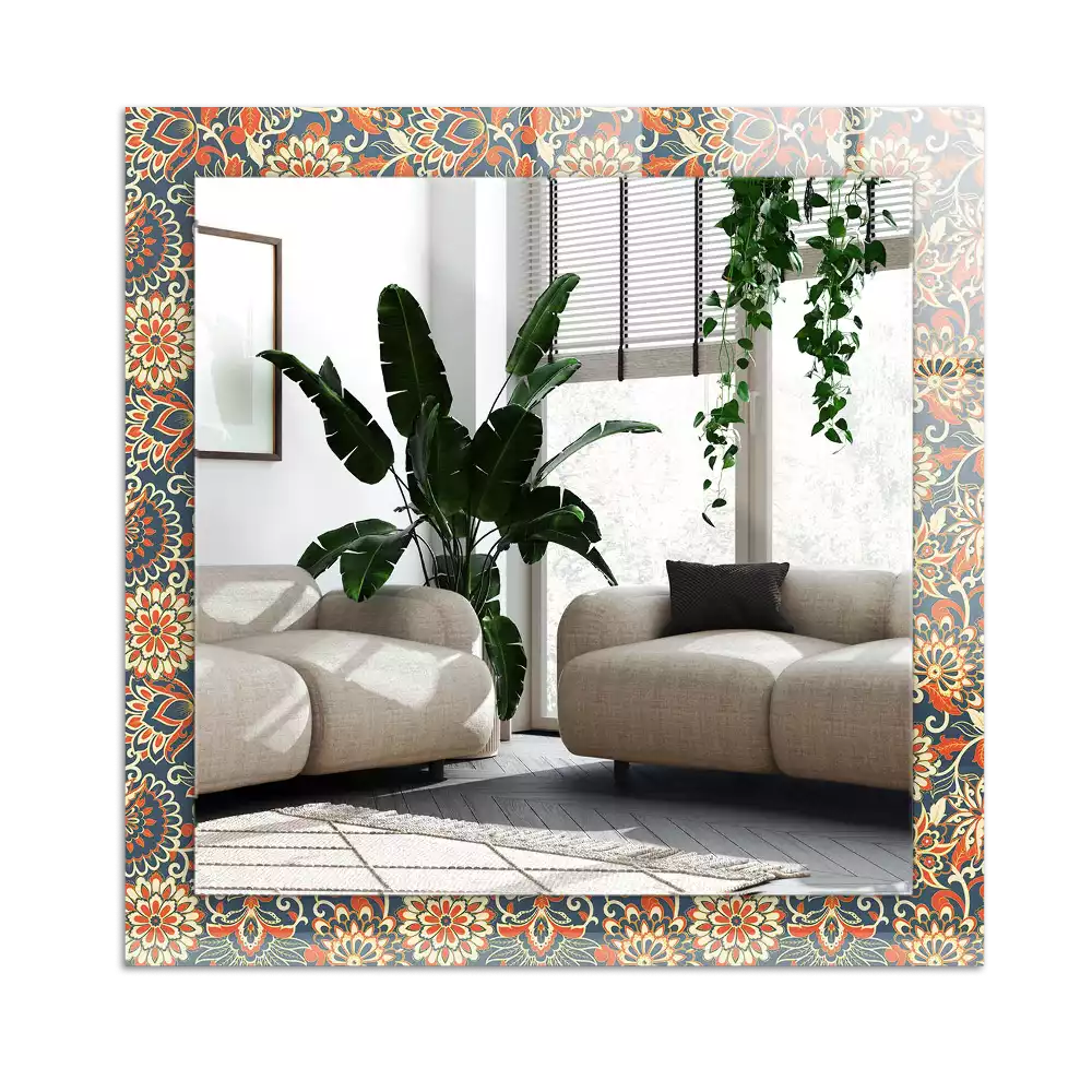 Espejo rectangular impreso Patrón de papel tapiz floral