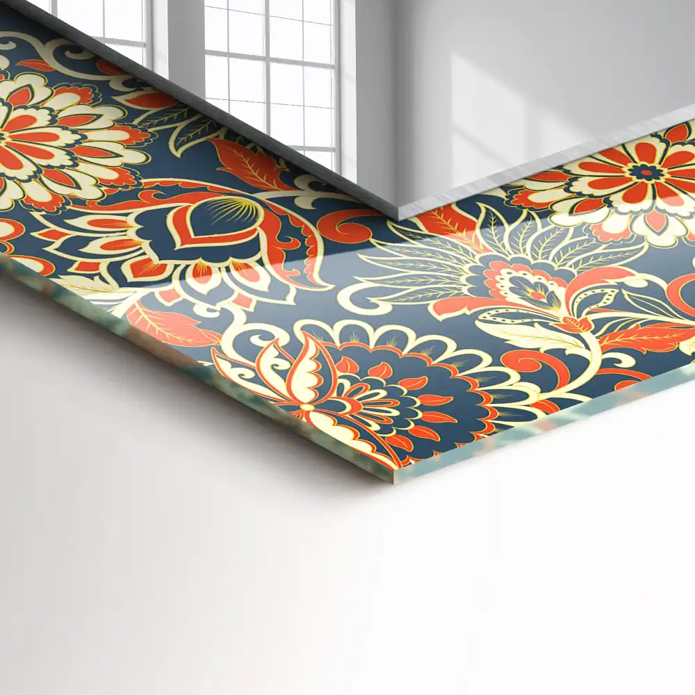 Espejo rectangular impreso Patrón de papel tapiz floral