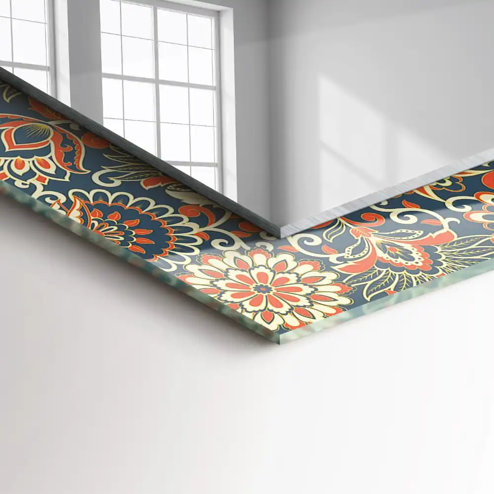 Espejo rectangular impreso Patrón de papel tapiz floral