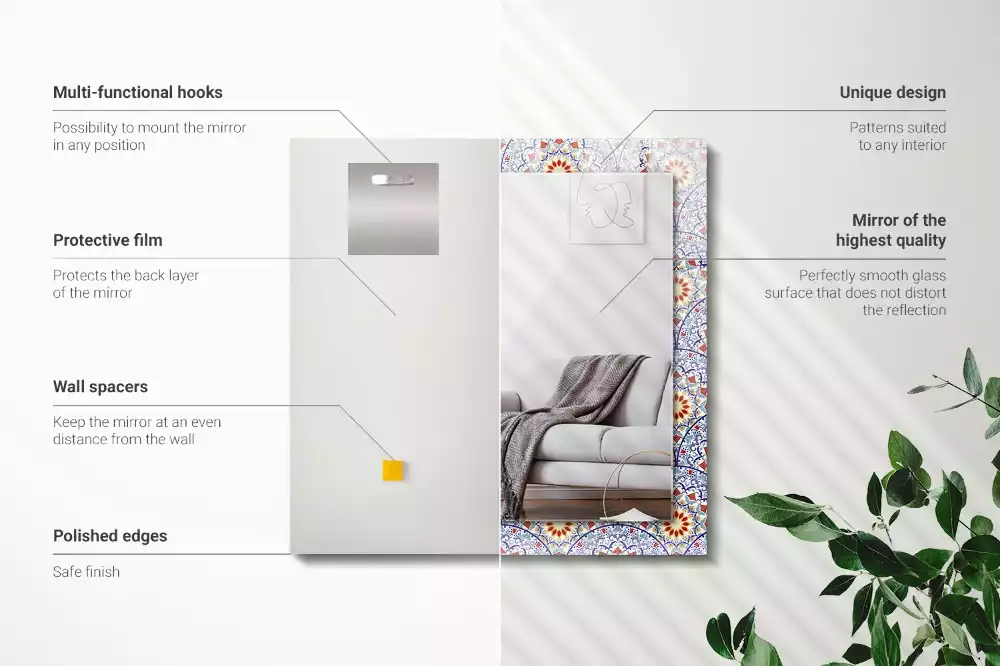 Espejo rectangular estampado Mandalas