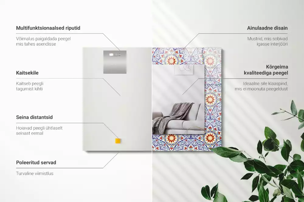 Espejo rectangular estampado Mandalas