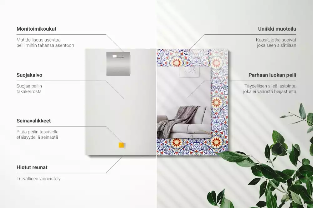 Espejo rectangular estampado Mandalas