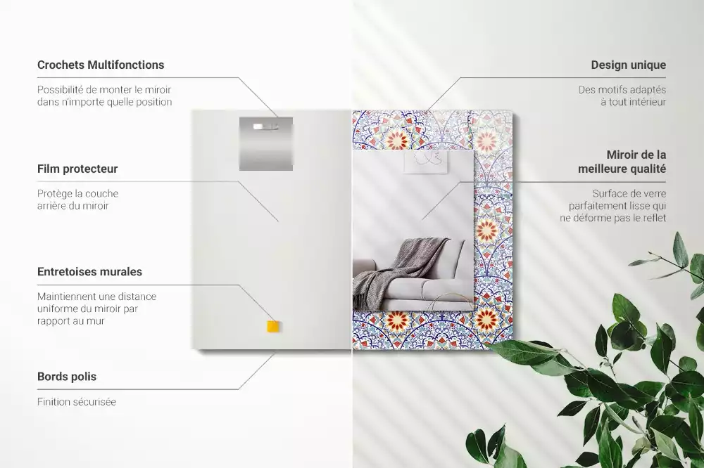 Espejo rectangular estampado Mandalas