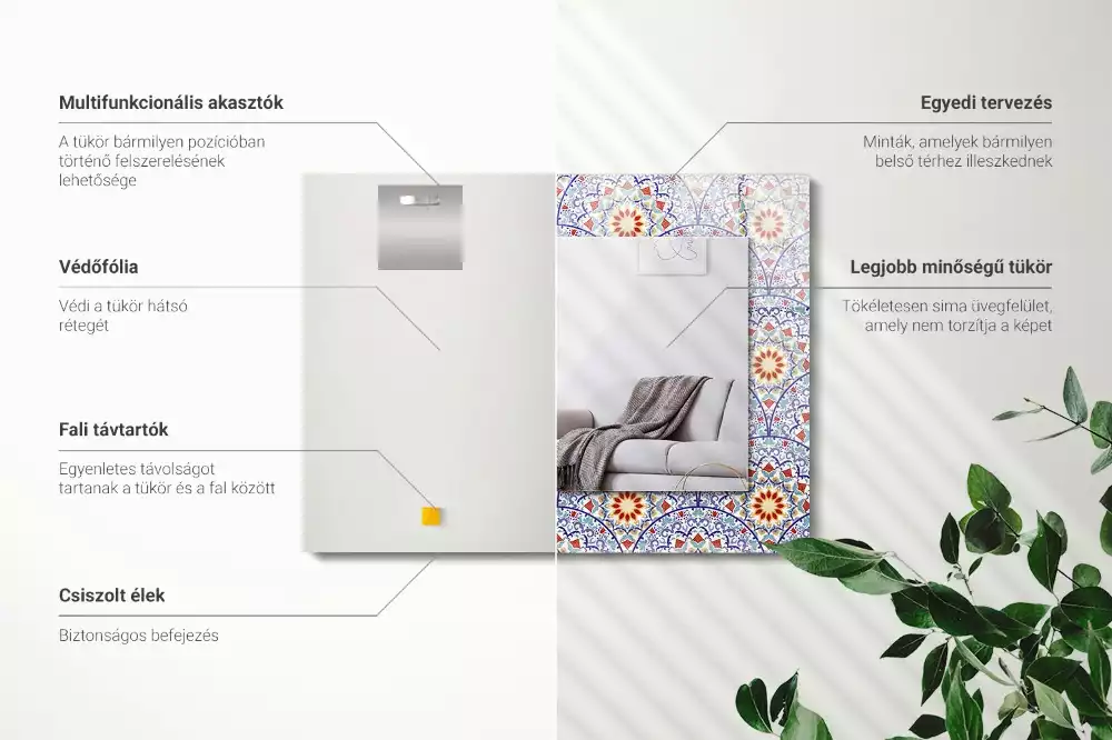 Espejo rectangular estampado Mandalas