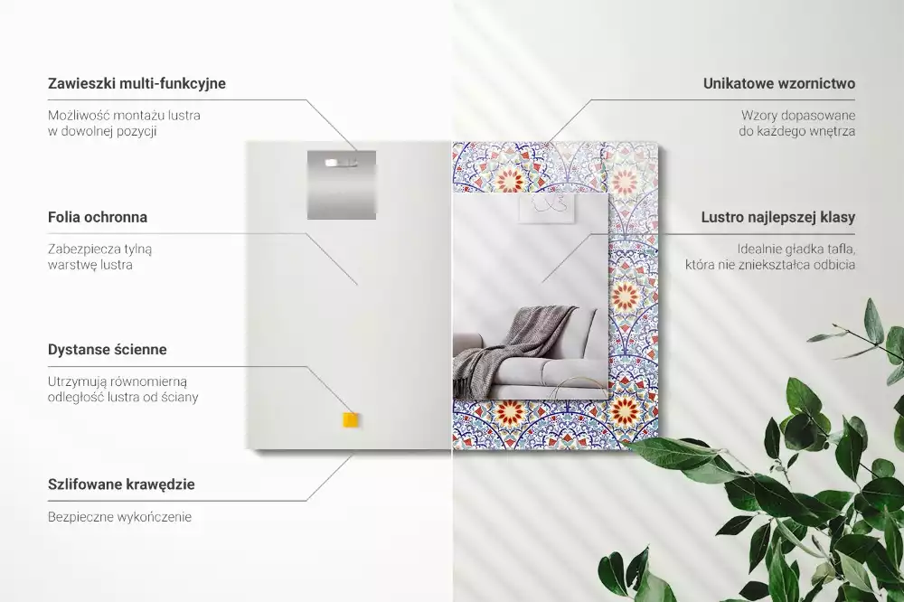 Espejo rectangular estampado Mandalas