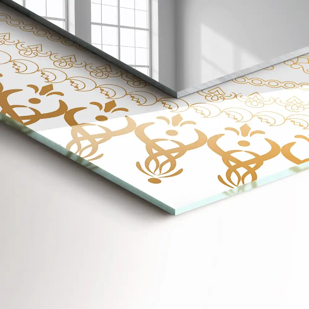 Espejo rectangular estampado patrón de mandala