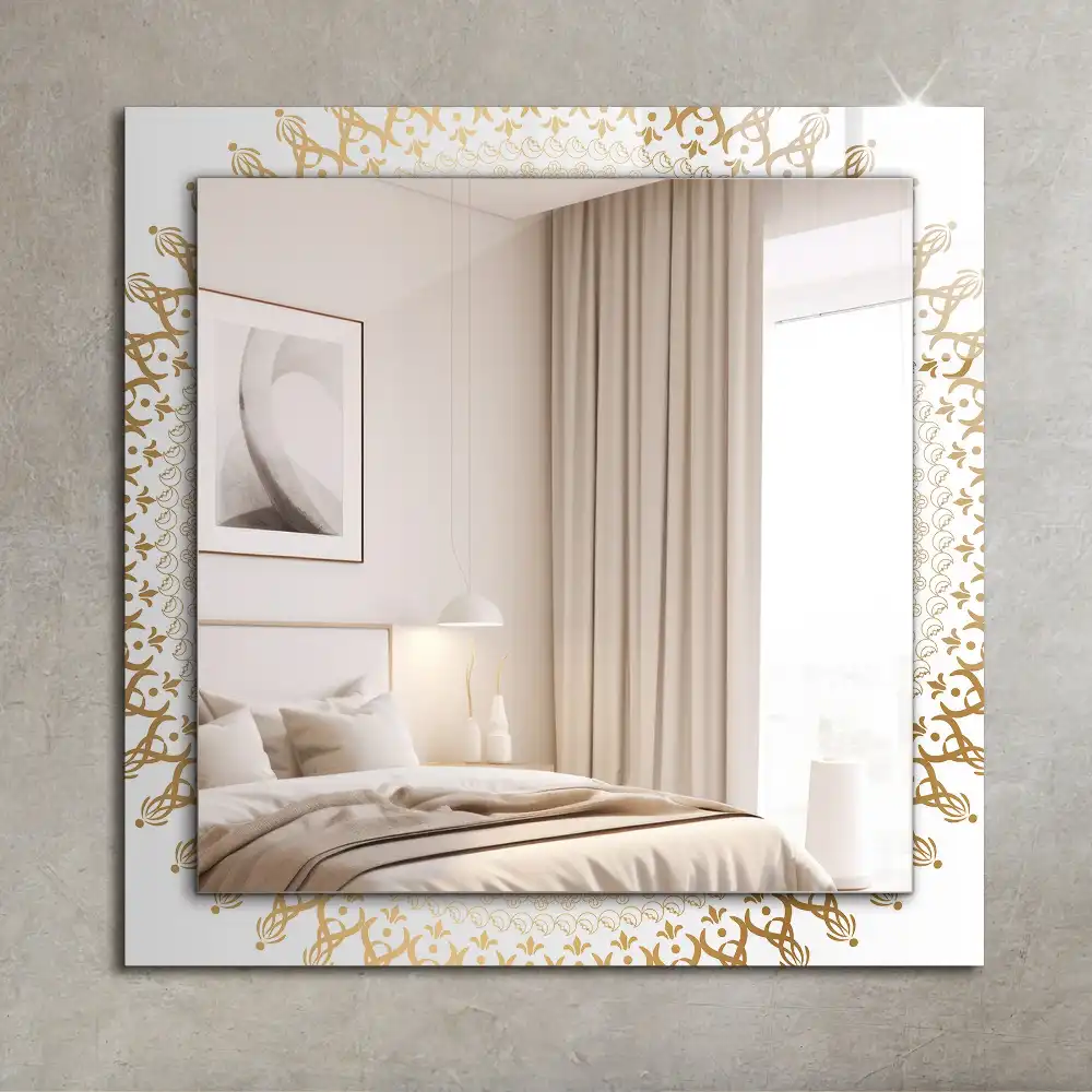 Espejo rectangular estampado patrón de mandala