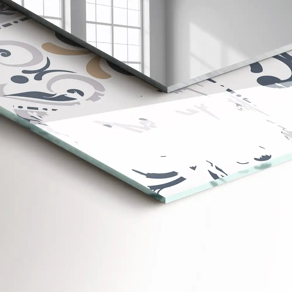 Espejo rectangular impreso Adornos con patrones de azulejos