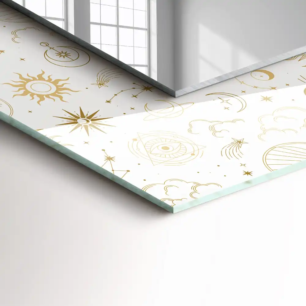 Espejo rectangular impreso Sol Luna Estrellas