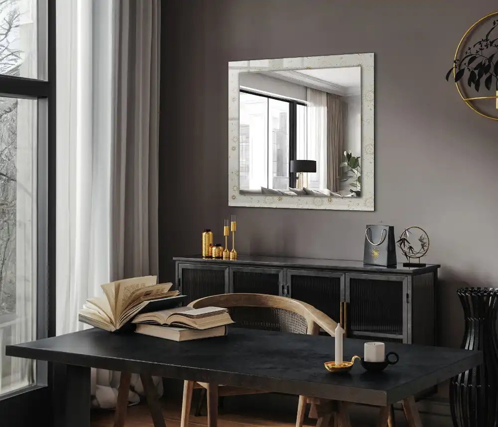 Espejo rectangular impreso Sol Luna Estrellas