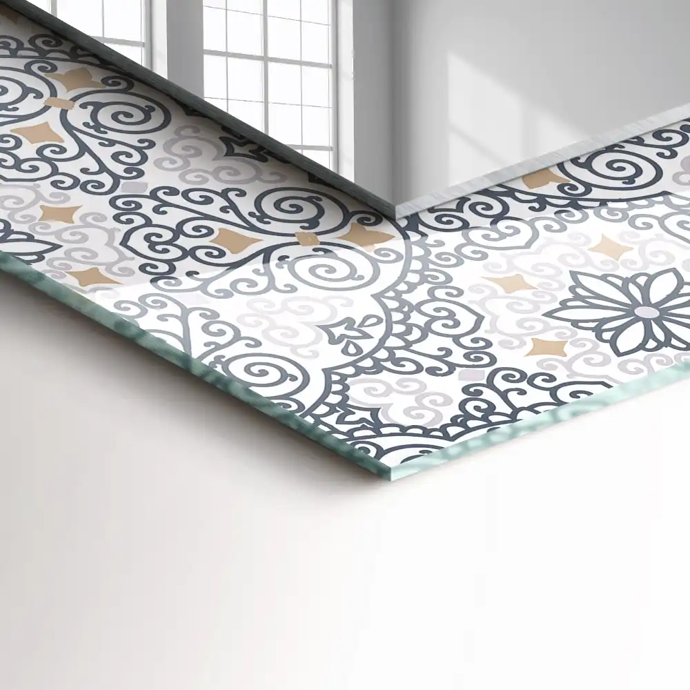 Espejo rectangular estampado Patrón de adorno
