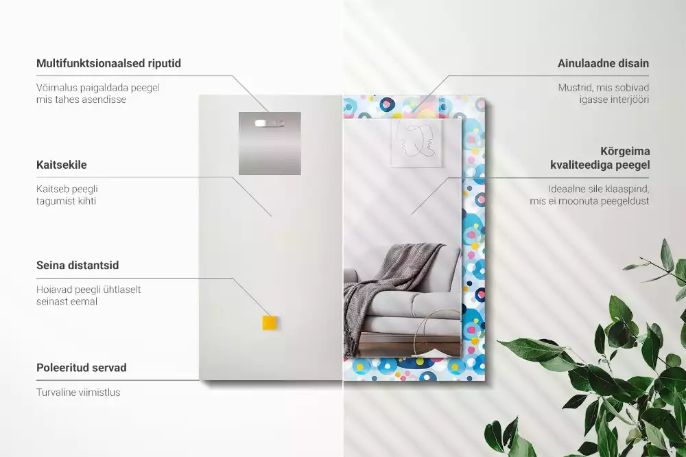 Espejo rectangular impreso Patrones abstractos coloridos