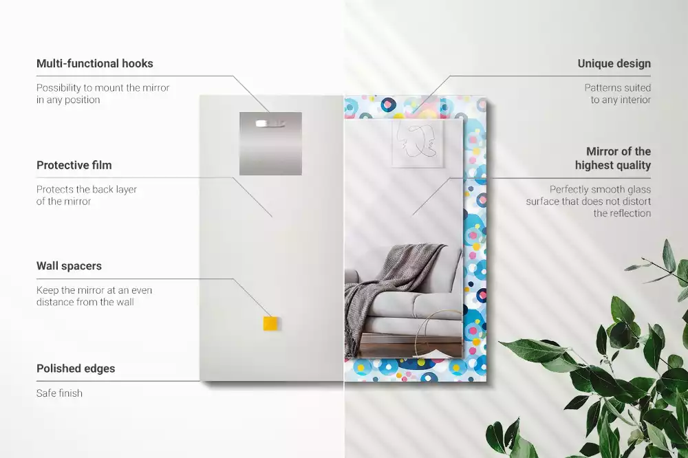 Espejo rectangular impreso Patrones abstractos coloridos