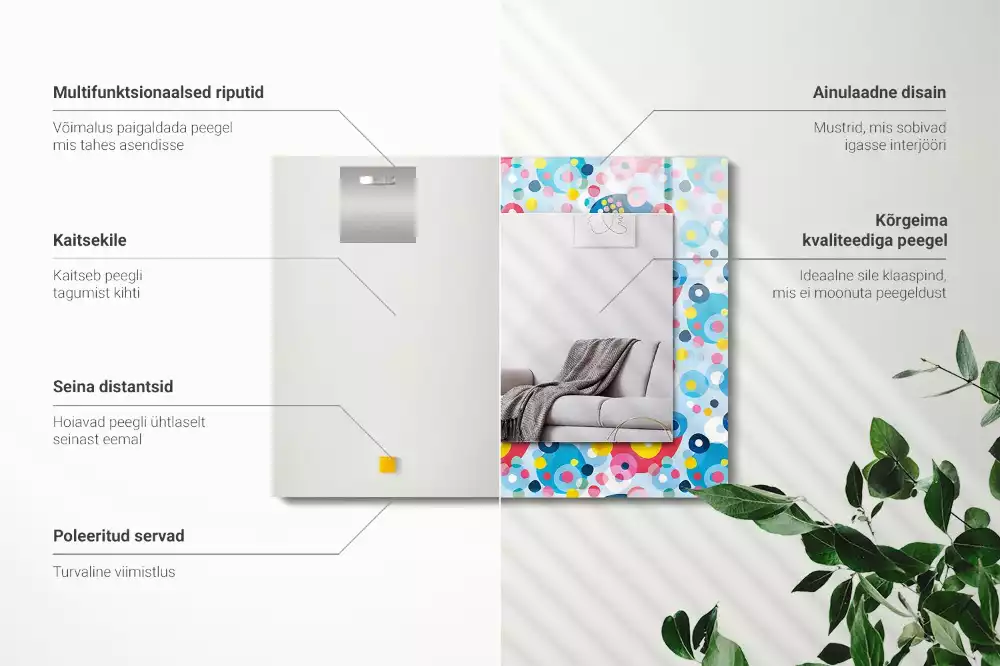 Espejo rectangular impreso Patrones abstractos coloridos