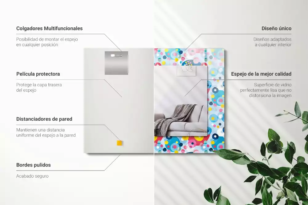 Espejo rectangular impreso Patrones abstractos coloridos