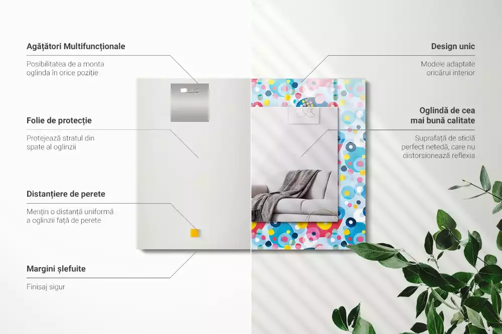 Espejo rectangular impreso Patrones abstractos coloridos