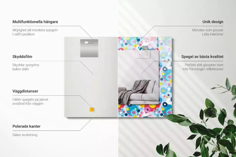 Espejo rectangular impreso Patrones abstractos coloridos