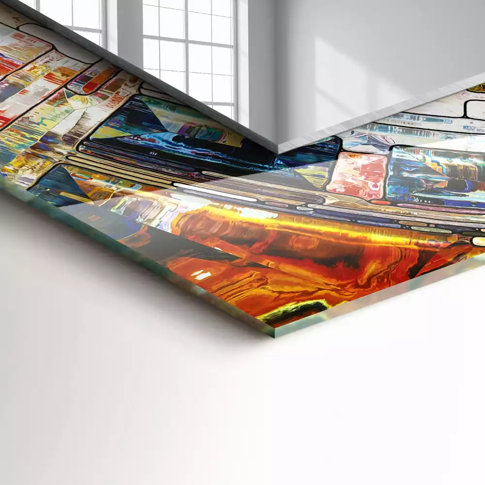 Espejo rectangular impreso Mosaico abstracto de círculos