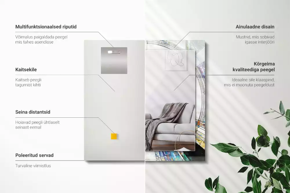 Espejo rectangular impreso Mosaico abstracto de círculos