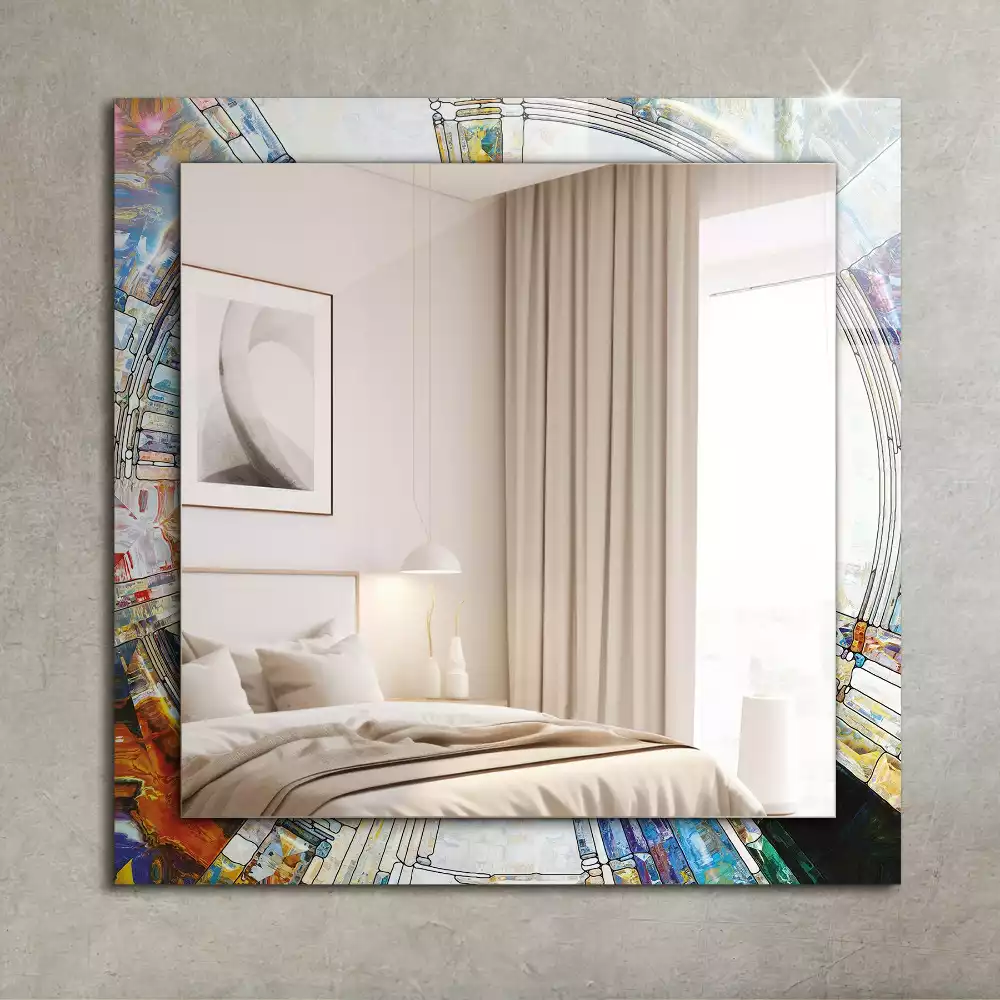 Espejo rectangular impreso Mosaico abstracto de círculos