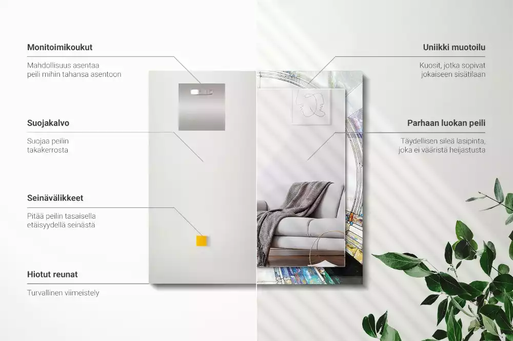 Espejo rectangular impreso Mosaico abstracto de círculos