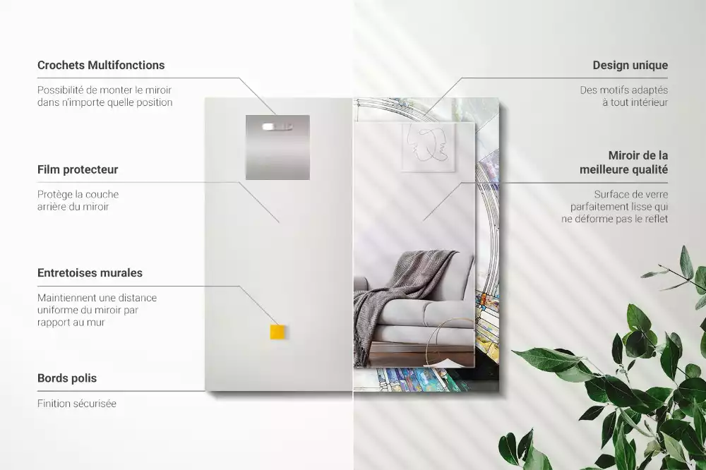 Espejo rectangular impreso Mosaico abstracto de círculos