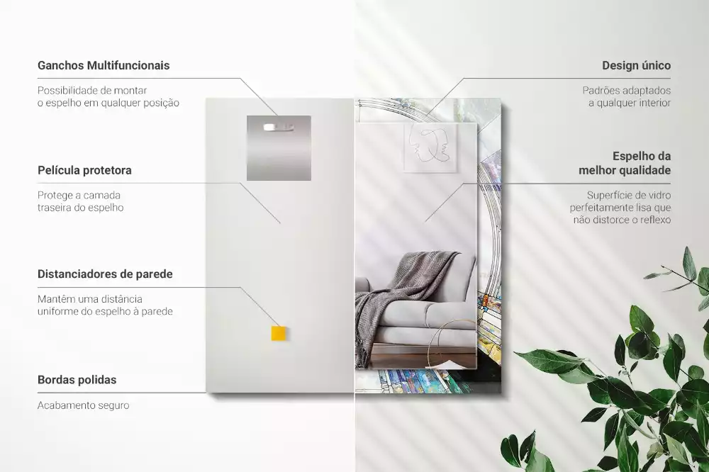 Espejo rectangular impreso Mosaico abstracto de círculos