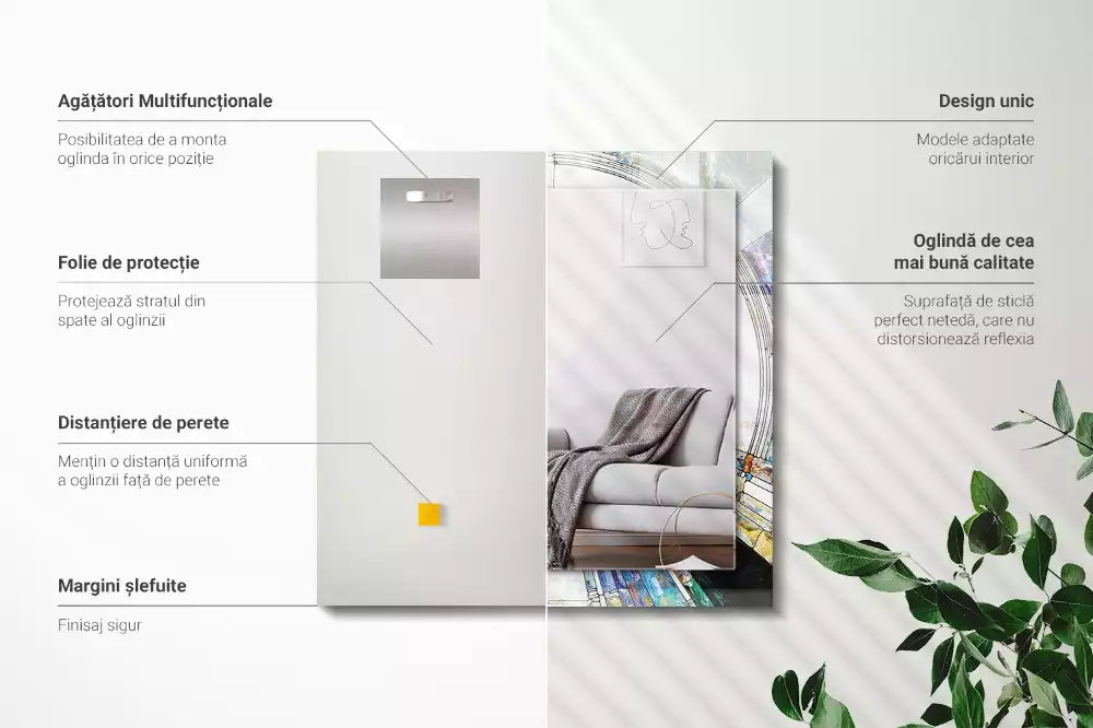 Espejo rectangular impreso Mosaico abstracto de círculos