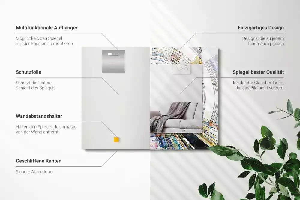 Espejo rectangular impreso Mosaico abstracto de círculos