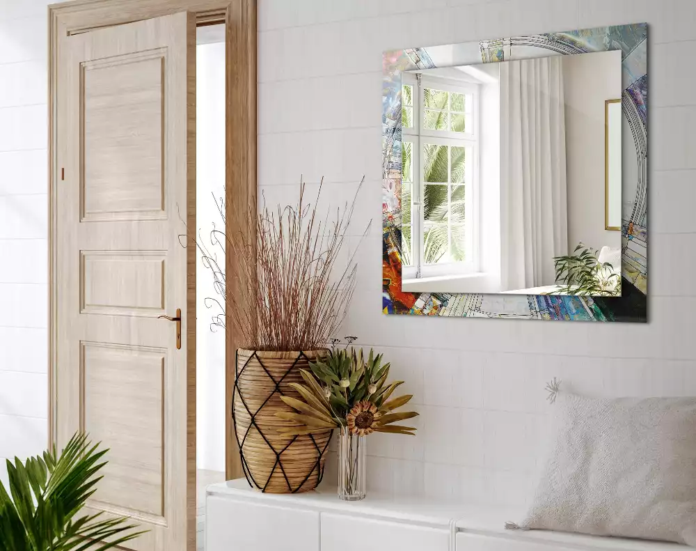 Espejo rectangular impreso Mosaico abstracto de círculos