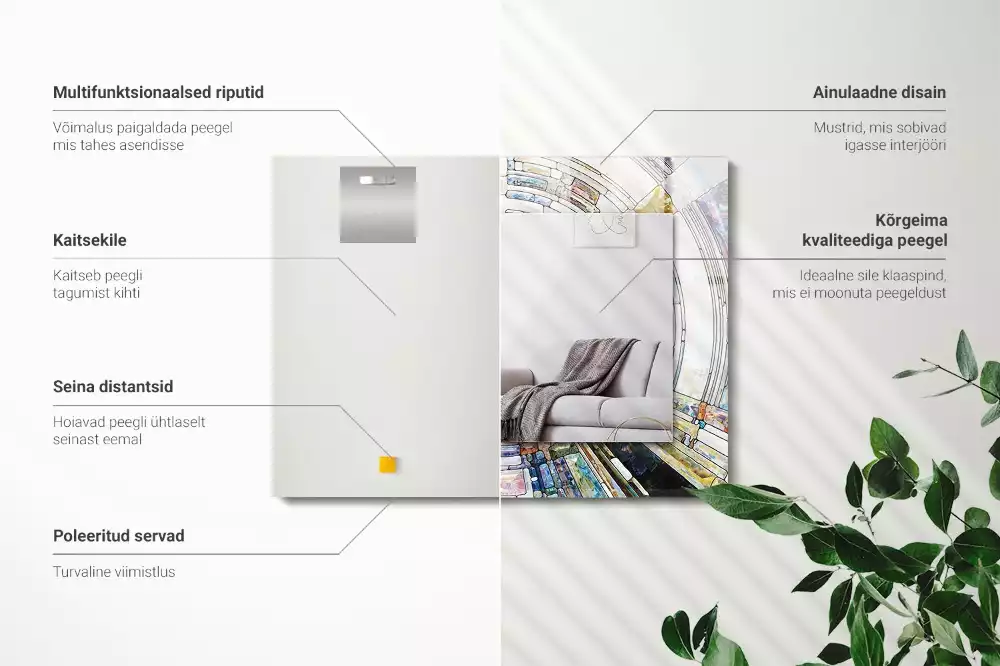 Espejo rectangular impreso Mosaico abstracto de círculos