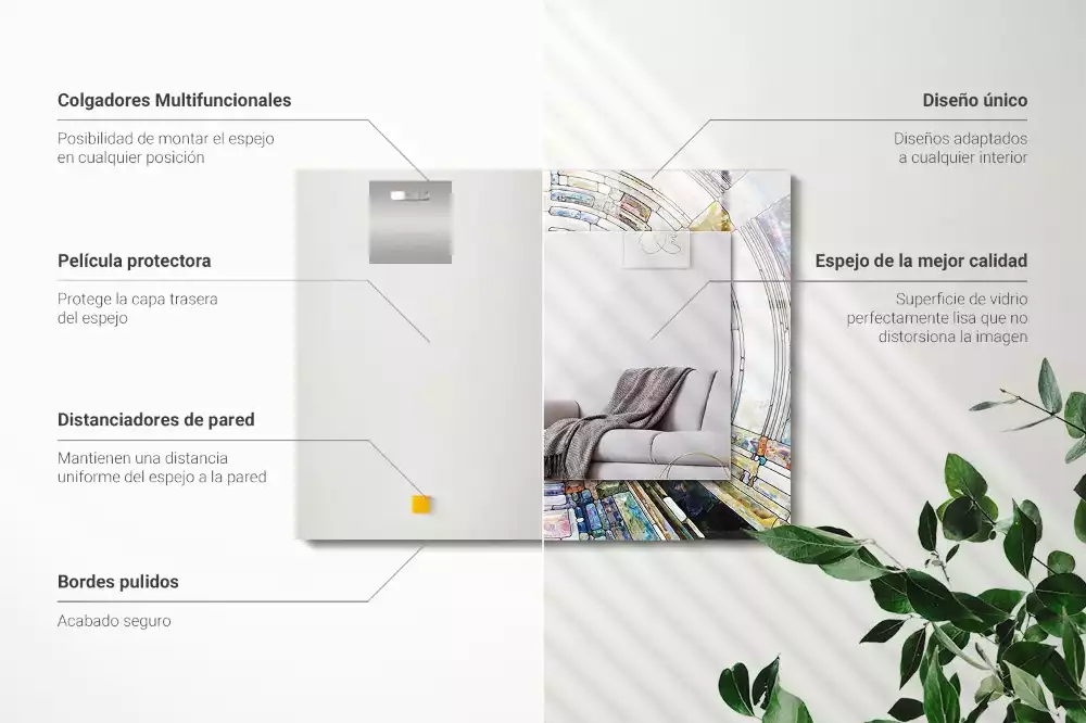 Espejo rectangular impreso Mosaico abstracto de círculos