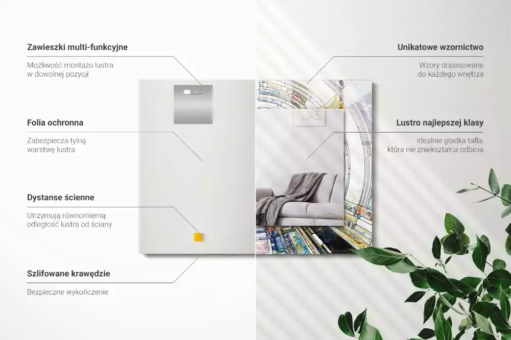 Espejo rectangular impreso Mosaico abstracto de círculos