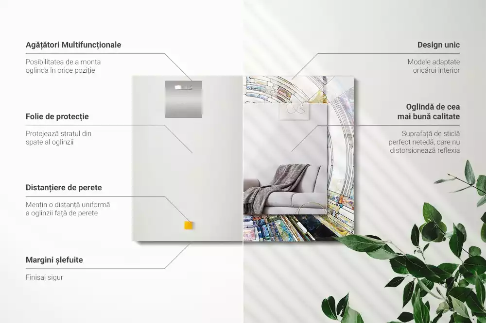 Espejo rectangular impreso Mosaico abstracto de círculos