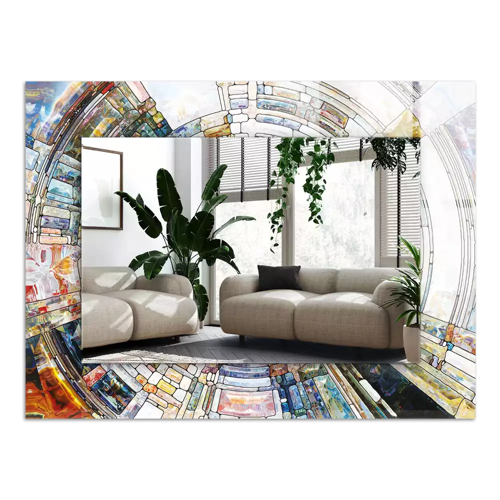 Espejo rectangular impreso Mosaico abstracto de círculos